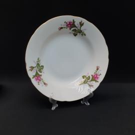 Винтажная суповая тарелка Chori, фарфор деколь золочение 23 см, Япония