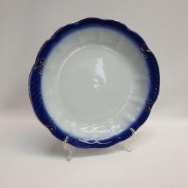 Винтажное блюдо Суммы, фарфор золочение 23 см, сколы, СССР