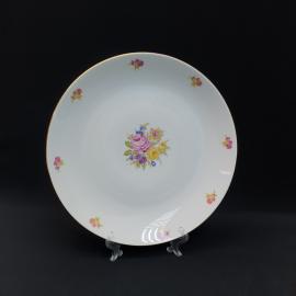 Винтажное блюдо Bohemia, фарфор деколь золочение 295 мм, Чехословакия