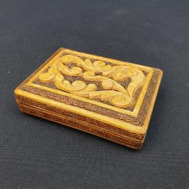 Винтажная шкатулка 8х10, дерево, резьба, следы времени. СССР