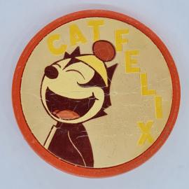 Значок СССР cat felix, круглый, оранжевый, герой мультфильма, советский и винтажный