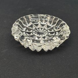 Винтажная хрустальная пепельница, 14х4 см, сколы. СССР.