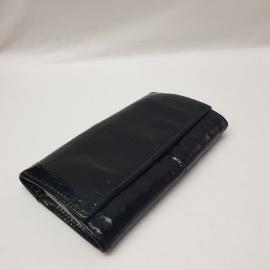 Винтажный кошелек-монетница 10х17 см, лаковая кожа, металлическая фурнитура, следы времени, СССР