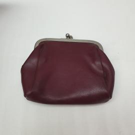 Винтажный кошелек-монетница 8х10 см, кожа, металлическая фурнитура, следы времени, СССР