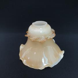 Винтажный плафон 11 см, карамельное стекло с гутной техникой, диам. посад. места 4 см, СССР.