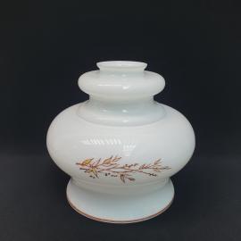 Винтажный плафон 24 см, молочное стекло, роспись, диам. посад. места 7.5 см, СССР.