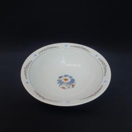 Винтажный салатник на 1 литр, ЗИК Конакова, фаянс, деколь, роспись, СССР.