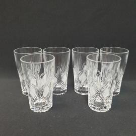 Винтажный набор стаканов 6 шт 250 мл, стекло, ручная резка, СССР.