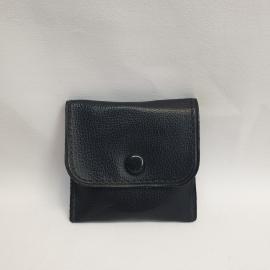 Винтажный кошелек монетница 8 см кожаный, СССР.