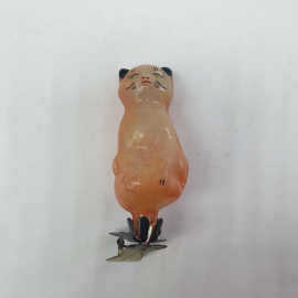 Винтажная елочная игрушка Кошечка Муренка 3х8 см, стекло, роспись,  СССР.