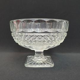 Винтажная ваза на ножке 14 см на 1 литр, хрусталь, СССР.