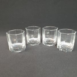 Винтажный набор стаканов 4 шт 200 мл, стекло, высота 7 см.