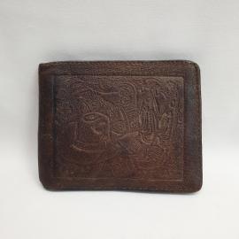 Винтажный кошелек для карточек кожаный, потертости, СССР.