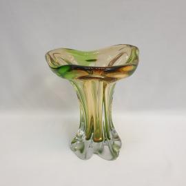 Винтажная ваза 20 см Езеф Господки, гутная техника, есть сколы, Чехословакия.