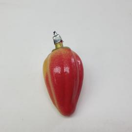 Винтажная елочная игрушка Перец 8х4 см, стекло, роспись, СССР.