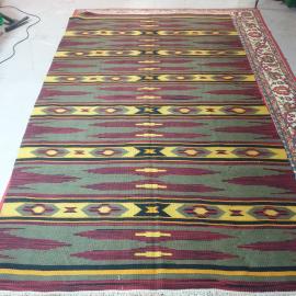 Винтажный ковер килим с бахромой 290х170 см.