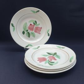 Набор из 4 винтажных суповых тарелок , Чайка, фарфор, роспись, СССР.