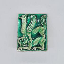 Значок СССР с зелёным грифоном на эмали, фантастическое мифическое существо, советский и винтажный