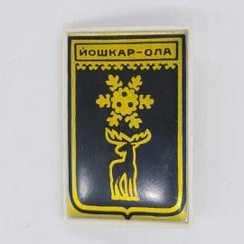 Значок СССР йошкар-ола, герб с оленем и орнаментом, эмаль на пластике, советский и винтажный
