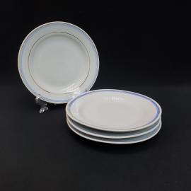 Набор из 4 пирожковых тарелок, фарфор золочение 16 см, Китай