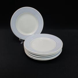 Винтажный набор из 6 десертных тарелок Чайка, фаянс 175 мм, СССР