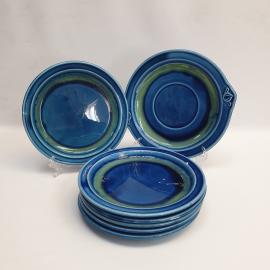 Винтажный набор из 7 тарелок Конаково, фаянс 18 см и 19 см, СССР