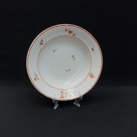 Винтажная суповая тарелка Вербилки до 1954 г, фаянс деколь 23 см, СССР