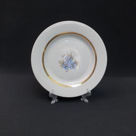 Винтажная столовая тарелка Дулево, фарфор деколь золочение 20 см, СССР