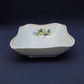 Салатник 16 см, Дулево, фарфор, деколь, Винтаж, СССР.