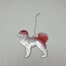 Винтажная елочная игрушка Собачка 6х7 картонаж, винтаж СССР