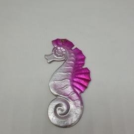 Винтажная елочная игрушка Морской конек 5х9, картонаж, дефекты. СССР