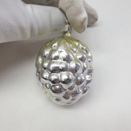 Винтажная елочная игрушка Шишка 5 см, стекло, роспись, СССР.