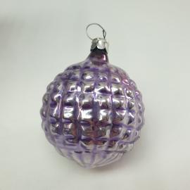 Винтажная елочная игрушка Шар 6 см, стекло, роспись, СССР.