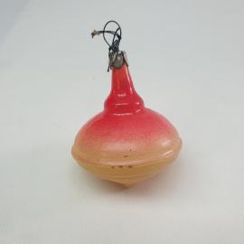 Винтажная елочная игрушка Юла 4,5х5 см, стекло, роспись, СССР.