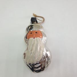 Винтажная елочная игрушка Дедушка 7х4 см, стекло, роспись. СССР.