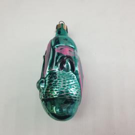 Винтажная елочная игрушка Воин 7х4 см, стекло, роспись. СССР.