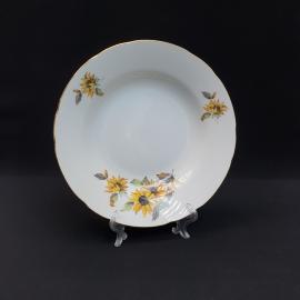 Винтажная суповая тарелка Yamatsy, фарфор деколь золочение 23 см, Япония