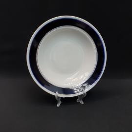 Винтажная суповая тарелка Пролетарий, фарфор кобальт золочение 235 мм, СССР