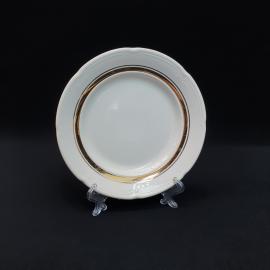 Винтажная десертная тарелка Конаково, фаянс золочение 175 мм, СССР