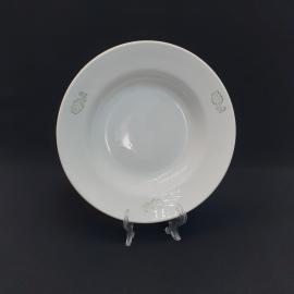 Винтажная суповая тарелка Чайка, фаянс деколь 215 мм, СССР