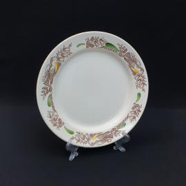 Винтажная десертная тарелка Конаково, фаянс деколь 20 см, СССР