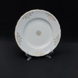 Винтажная столовая тарелка Eplana, фарфор золочение 225 мм, Чехословакия