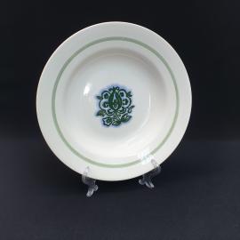 Винтажная суповая тарелка Буди, фаянс деколь 235 мм, СССР