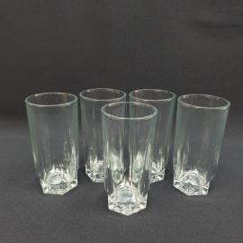 Набор винтажный из 5-ти граненых стаканов высота 11,5 см, обьем 200 мл, стекло.