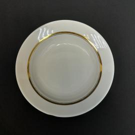 Винтажная суповая тарелка, Дулево, фарфор  позолота 24 см, СССР