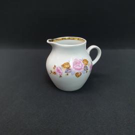 Винтажный молочник Дулево, фарфор золочение деколь 350 мл, СССР