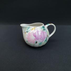 Винтажный молочник Дулево, фарфор золочение роспись 400 мл, Россия