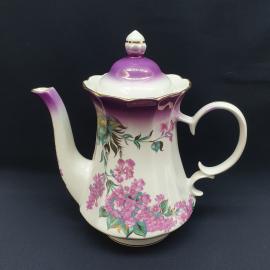 Винтажный чайник Коростень, фарфор  деколь позолота 2.2 л, винтаж СССР