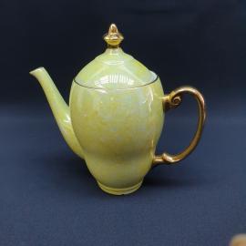 Винтажный чайник Porcel, фарфор люстр позолота 0.9 л, винтаж Польша