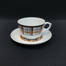 ВИнтажная чайная пара Рига, фарфор деколь 220 мл, СССР